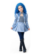 Princess Chloe Dress Royal Blue Satin 3-Piece Set Jacket Inner Top Pleated Skirt and Underskirt for Theme Party