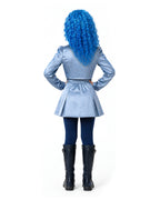 Princess Chloe Dress Royal Blue Satin 4-Piece Set Jacket Inner Top Pleated Skirt and Underskirt for Theme Party