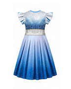 Girls Wonderland Red Princess Costume 3D Print Pink Princess Chloe Dress and Bag for Dress-up Party