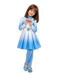 Kids Descendent Chloe Costume Movie 5 Blue Princess Jacket Dress and Leggings for Halloween Carnival