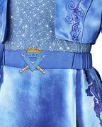Girls Princess Chloe Costume Descendent Blue Jacket Dress and Leggings Suit for Dress Up Party