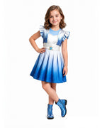 Girls Wonderland Red Princess Costume 3D Print Pink Princess Chloe Dress and Bag for Dress-up Party