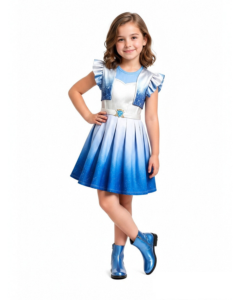 Girls Wonderland Red Princess Costume 3D Print Pink Princess Chloe Dress and Bag for Dress-up Party