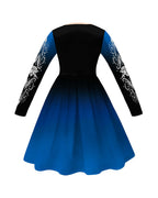 Girls Wonderland Princess Chloe Costume Blue Long Sleeve Dress Bag and Wig 3pcs Full Set for Cosplay Events
