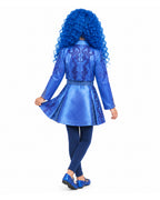 Girls Princess Chloe Costume Descendent Blue Jacket Dress and Leggings Suit for Dress Up Party