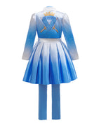 Kids Descendent Chloe Costume Movie 5 Blue Princess Jacket Dress and Leggings for Halloween Carnival