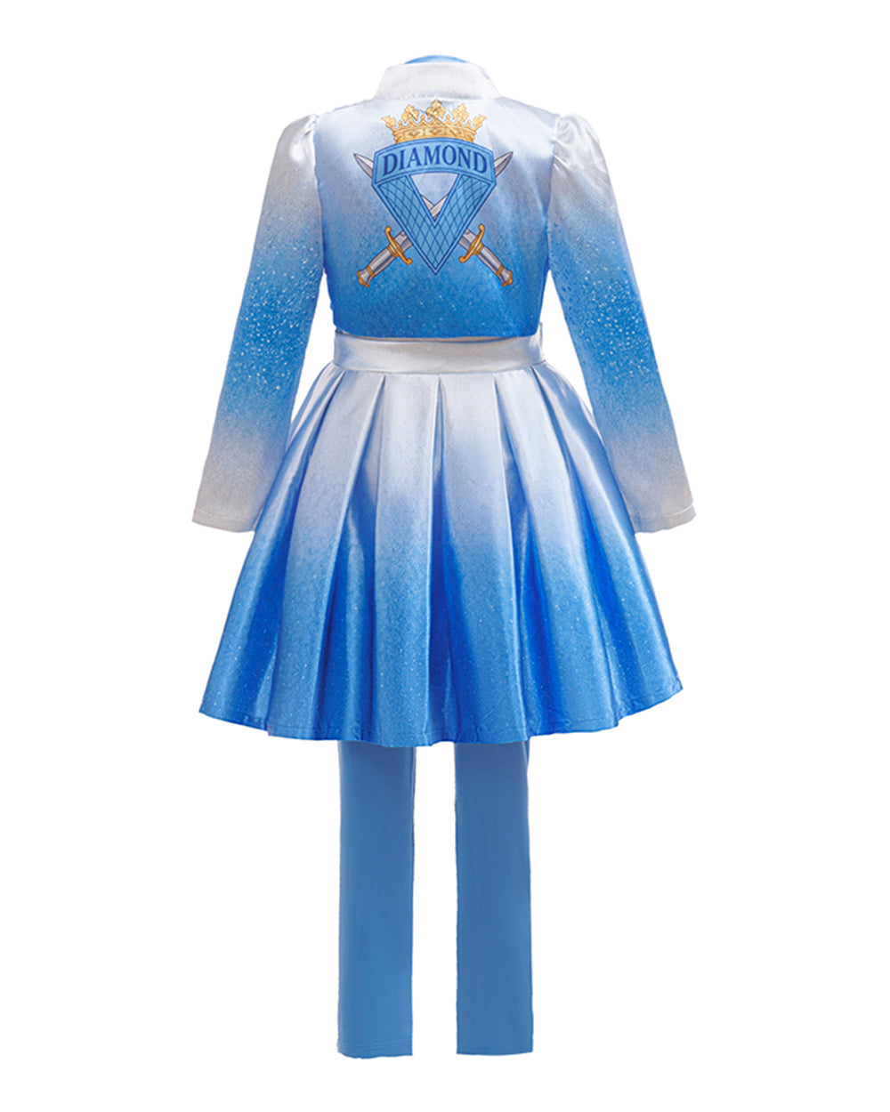 Kids Descendent Chloe Costume Movie 5 Blue Princess Jacket Dress and Leggings for Halloween Carnival