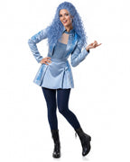 Princess Chloe Dress Royal Blue Satin 3-Piece Set Jacket Inner Top Pleated Skirt and Underskirt for Theme Party
