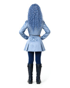 Princess Chloe Dress Royal Blue Satin 3-Piece Set Jacket Inner Top Pleated Skirt and Underskirt for Theme Party