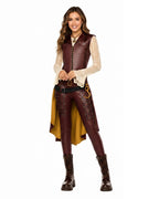 Wonderland Captain's Daughter Costume Hook Pirate Princess PU Leather Cape Vest Pants Shirt and Accessories Full Set for Halloween Party