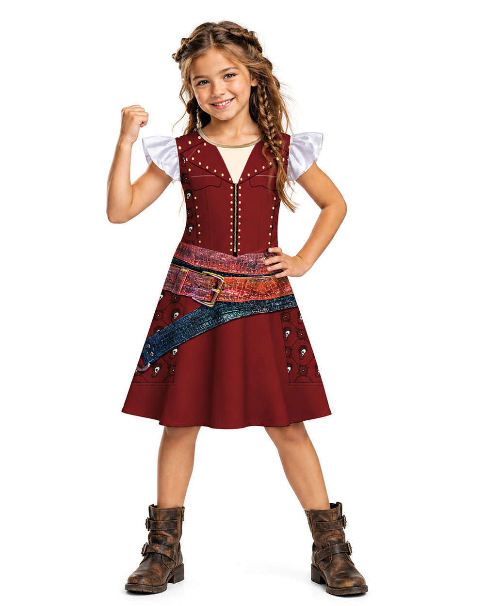 Kids Pirate Costume Wonderland Captain's Daughter Skater Dress for Themed Parties