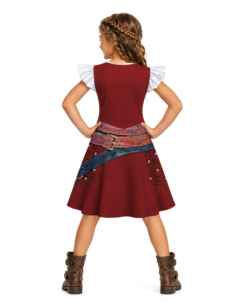 Kids Pirate Costume Wonderland Captain's Daughter Skater Dress for Themed Parties