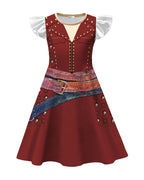 Kids Pirate Costume Wonderland Captain's Daughter Skater Dress for Themed Parties