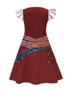 Kids Pirate Costume Wonderland Captain's Daughter Skater Dress for Themed Parties