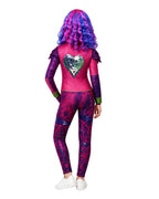 Kids Mal Costume Fashion Dress Up Jumpsuit Wig and Gloves for Halloween Carnival