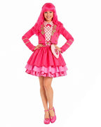 Pink Princess Costume Movie 5 Jacket Dress Bag and Belt 4pcs Full Set for Kids Adults Cosplay Events