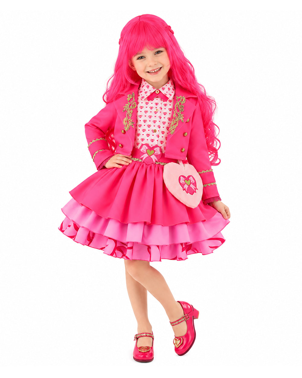Pink Princess Costume Movie 5 Jacket Shirt Skirt and Bag 4pcs Full Set for Kids Adults Cosplay Events