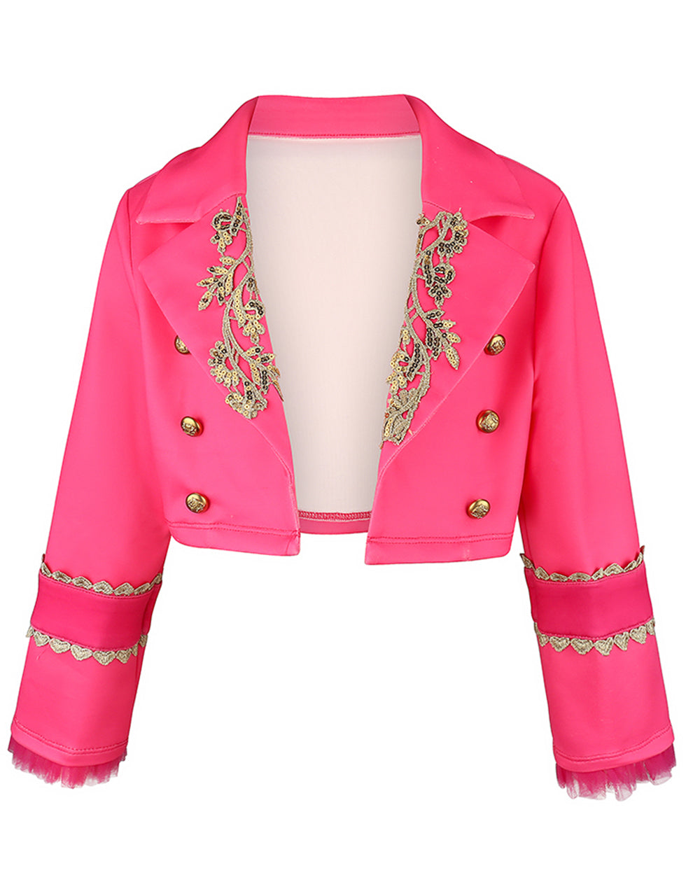 Girls Pink Princess Costume Descendent Jacket Shirt Skirt and Bag 4pcs Full Set for Cosplay Events