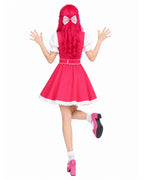 Wonderland Pink Princess Costume Mommy and Me Dress Blet and Wig Full Set for Cosplay Event