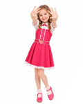 Wonderland Pink Princess Costume Mommy and Me Dress Blet and Wig Full Set for Cosplay Event