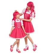 Wonderland Pink Princess Costume Mommy and Me Dress Blet and Wig Full Set for Cosplay Event