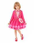 Girls Pink Princess Costume Descendent Jacket Shirt Skirt and Bag 4pcs Full Set for Cosplay Events