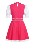 Wonderland Pink Princess Costume Mommy and Me Dress Blet and Wig Full Set for Cosplay Event