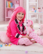 Girls Descendent Costume Pink Princess Bridget Outfit with Wig for Halloween Cosplay Party