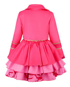 Girls Pink Princess Costume Descendent Jacket Shirt Skirt and Bag 4pcs Full Set for Cosplay Events