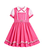Pink Princess Dress Movie 5 Short Sleeve Dress and Wig for Themed Cosplay Party