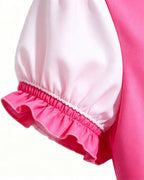 Pink Princess Dress Movie 5 Short Sleeve Dress and Wig for Themed Cosplay Party
