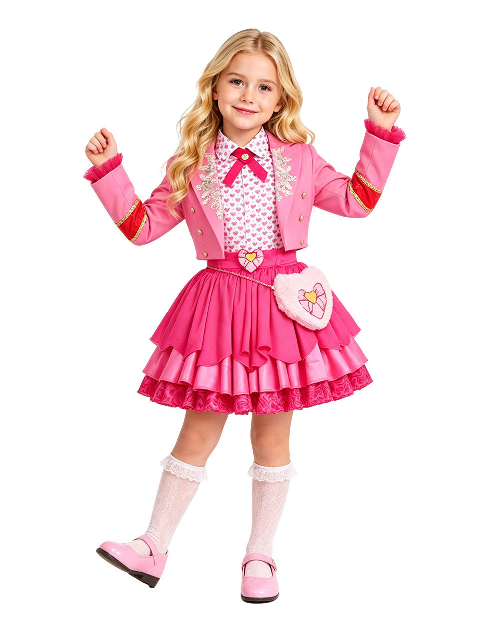 Pink Princess Dress Descendent Blazer Shirt Skirt Outfits Set with Bag for Girls Women Cosplay