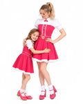 Wonderland Pink Princess Costume Mommy and Me Dress Blet and Wig Full Set for Cosplay Event