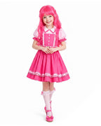Pink Princess Dress Movie 5 Short Sleeve Dress and Wig for Themed Cosplay Party