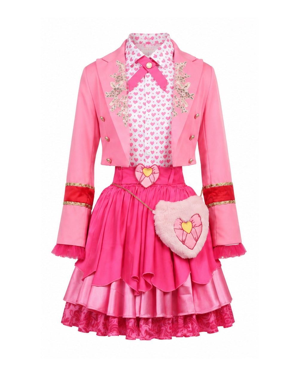 Pink Princess Dress Descendent Blazer Shirt Skirt Outfits Set with Bag for Girls Women Cosplay