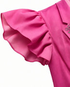 Girls Wonderland Red Princess Costume 3D Print Pink Princess Chloe Dress and Bag for Dress-up Party