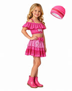 Baby Girls Red Princess Swimsuit Wonderland Pink Prinecess Chloe Princess Swim Top Skirt and Cap for Vacation