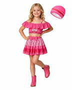 Baby Girls Red Princess Swimsuit Wonderland Pink Prinecess Chloe Princess Swim Top Skirt and Cap for Vacation