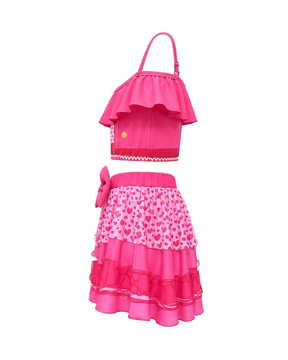 Baby Girls Red Princess Swimsuit Wonderland Pink Prinecess Chloe Princess Swim Top Skirt and Cap for Vacation