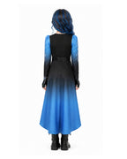 Princess Chloe Costume Blue Gradient Long Sleeve Cape Top Pants Belt and Gloves for Girls Women Dress-up Party