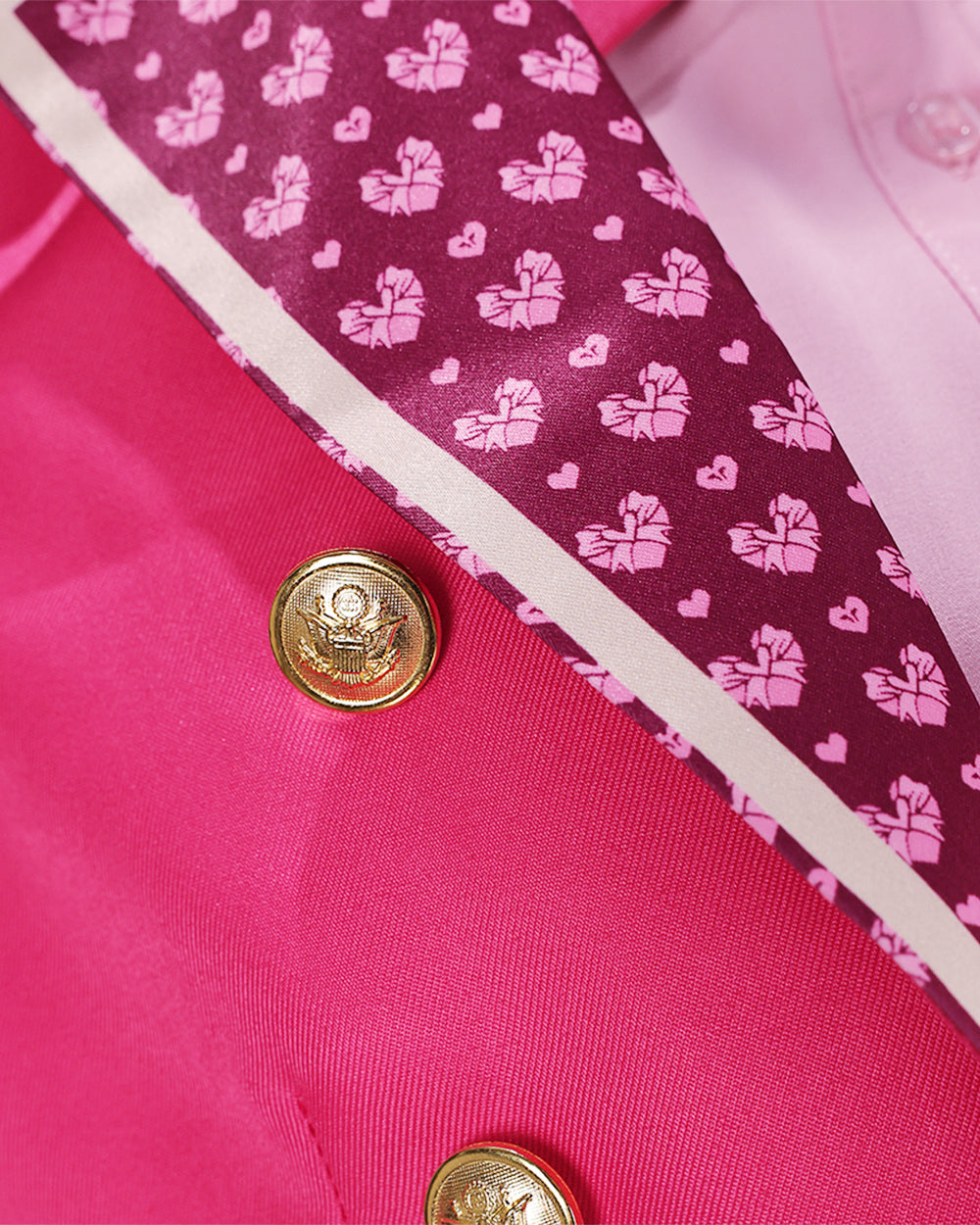Women Pink Princess Costume Movie 5 Cropped Blazer Shorts Shirt and Accessories 6pcs Suit for Cosplay Events