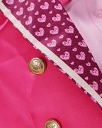 Women Pink Princess Costume Movie 5 Cropped Blazer Shorts Shirt and Accessories 6pcs Suit for Cosplay Events