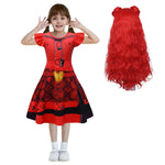 Girls The Rise of Red Dress Princess Red Costume and Wig for Halloween Carnival