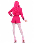 Women Pink Princess Costume Movie 5 Cropped Blazer Shorts Shirt and Accessories 6pcs Suit for Cosplay Events