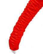 Wonderland Card Queen Costume Red Ruffle High-Low Layered Dress with Crown and Wig for Stage Performances