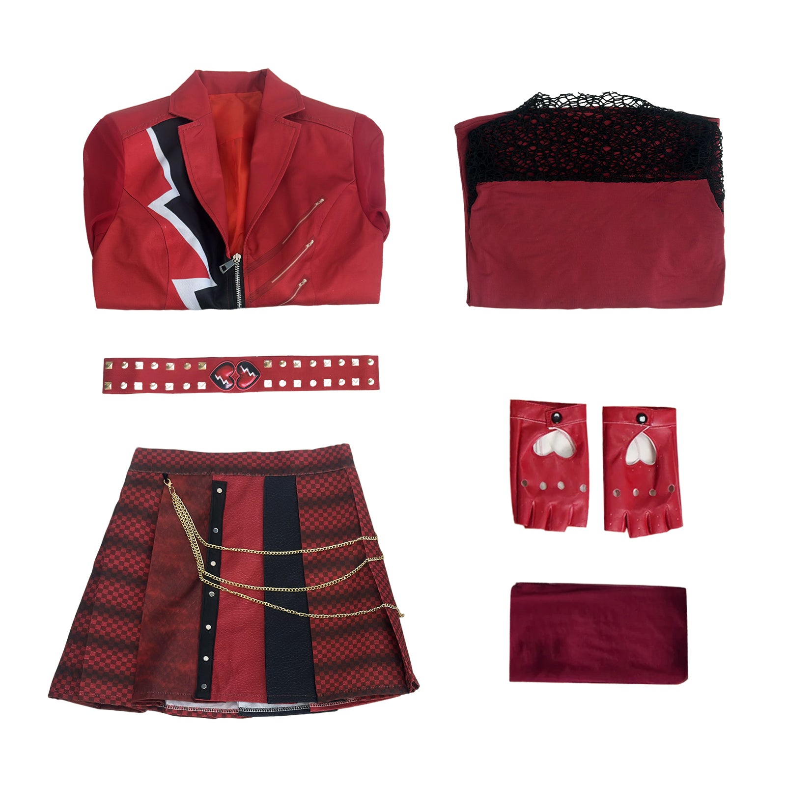 Princess Red Dress Red Wonderland Jacket Skirt Shirt Gloves and Accessories for Girls Women Stage Performance