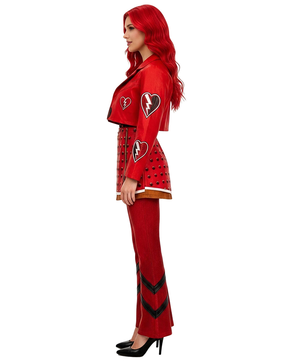 Red Princess Costume Movie 5 3D Printed Jacket Shirt Pants Skirts and Gloves 5pcs Suit for Dress-up Party