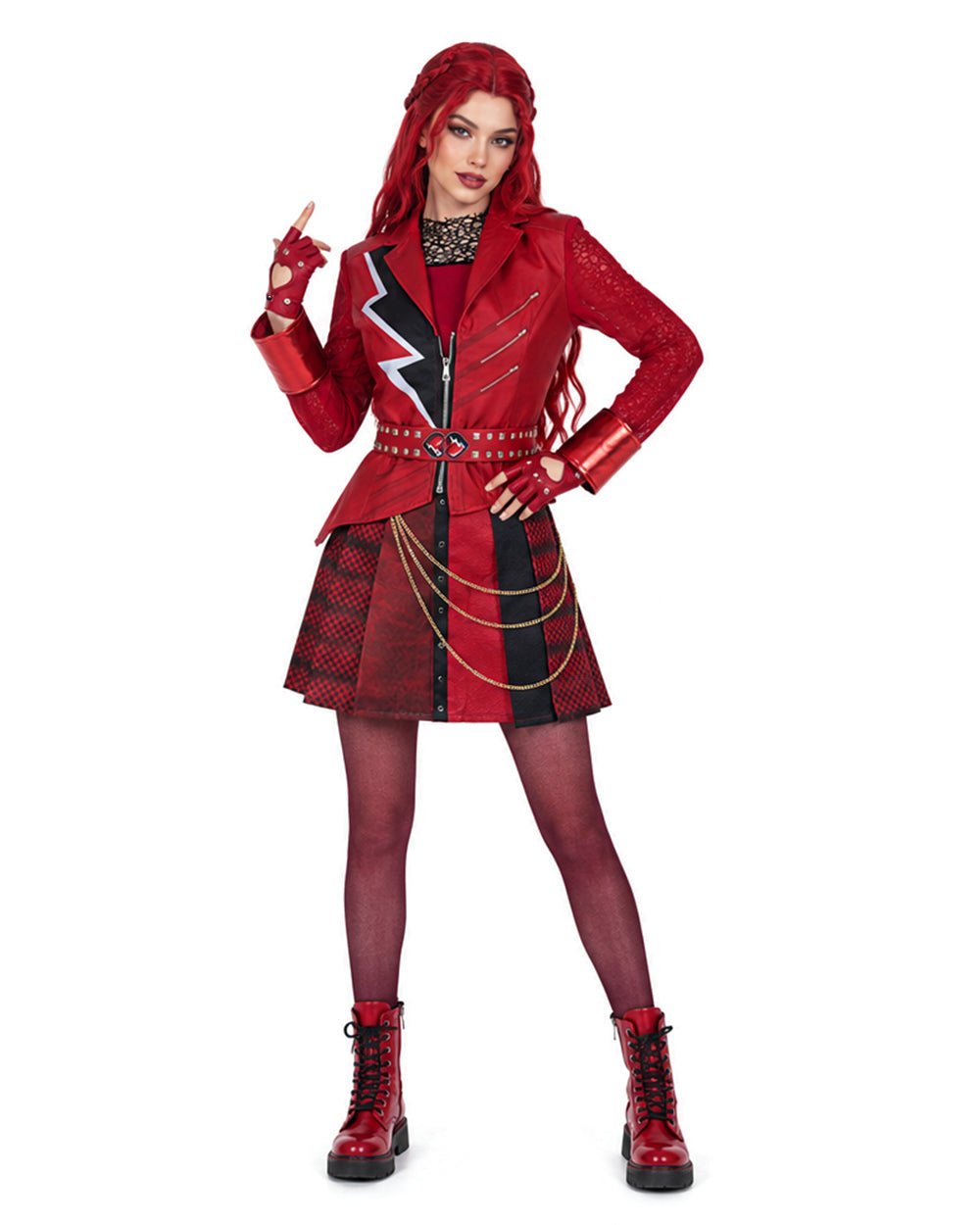 Princess Red Dress Red Wonderland Jacket Skirt Shirt Gloves and Accessories for Girls Women Stage Performance