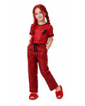 Red Princess Costume Loose Style Shirt and Pants 2pcs Suit for Kids Adults Cosplay Loungewear and Daily Wear