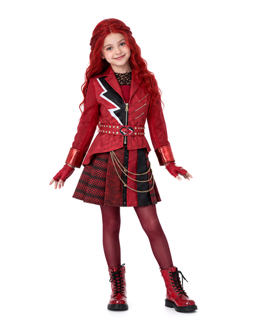 Princess Red Dress Red Wonderland Jacket Skirt Shirt Gloves and Accessories for Girls Women Stage Performance